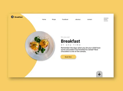 Breakfast website design showcasing playful visuals, smart interactions, and clear navigation, providing website inspiration for creative web layouts and user-friendly experiences.